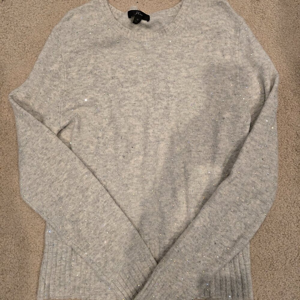 J. Crew Gray Studded Embellished Sweater M
